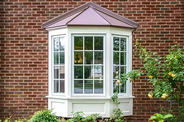 A canted bay window with three angled panes