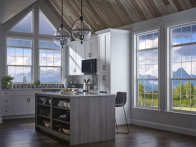 Kitchen with energy-efficient Cascade windows