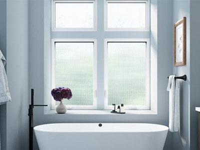 Interior view through energy-efficient Milgard windows