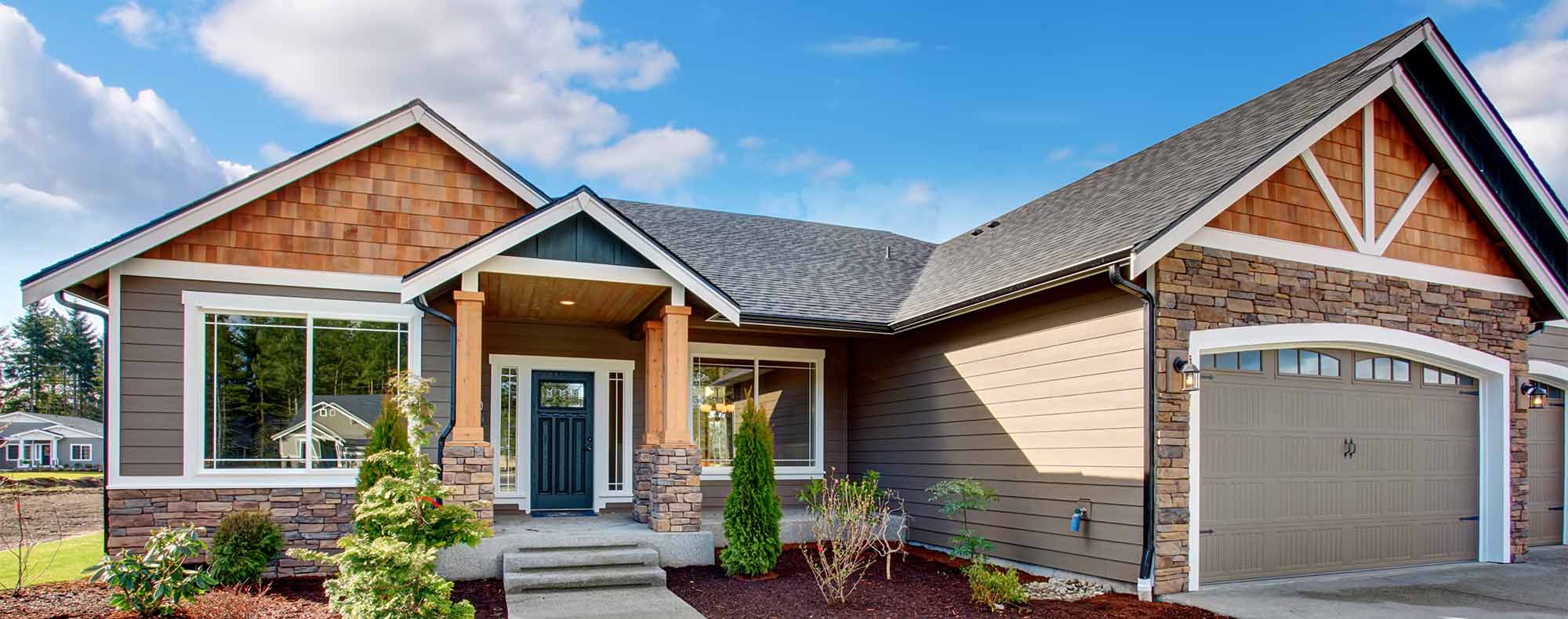 A craftsman-style home with new siding in the Pacific Northwest